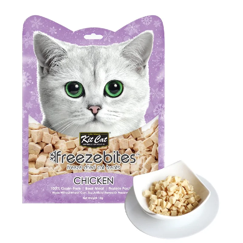    - High-fiber cat food  Kit Cat Freeze Bites Cat Treats - Chicken (15g)