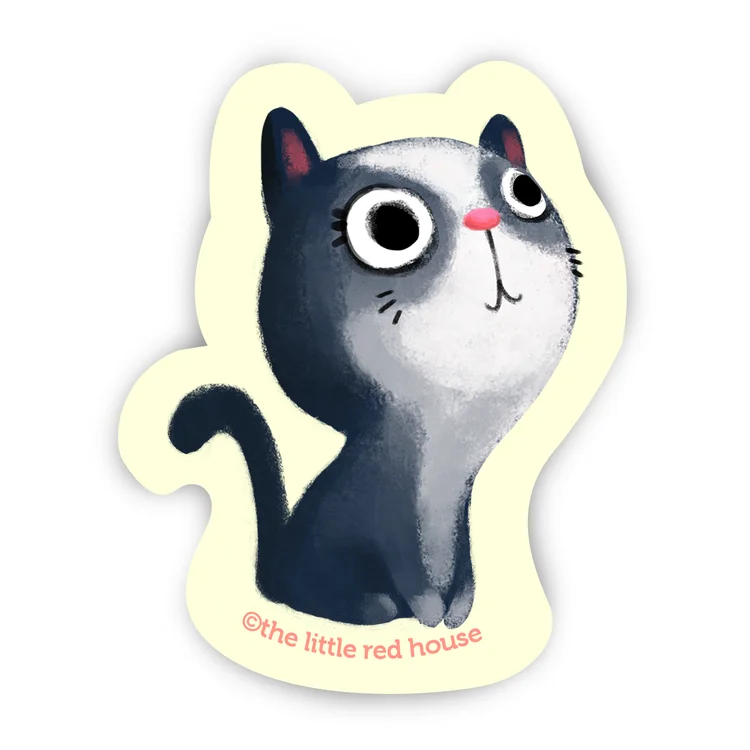 - Pet vitamin complex nutrition tabletsGrey Cat Sticker