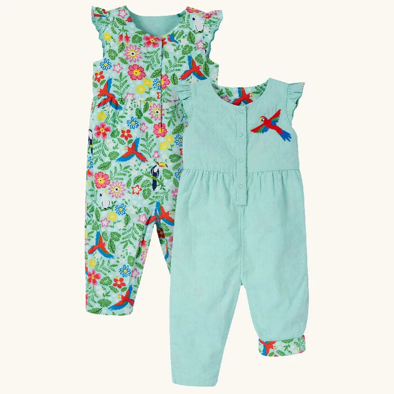 - Foldable and portable cat bagFrugi Etta Reversible Playsuit - Tropical Birds / Spring Dobby