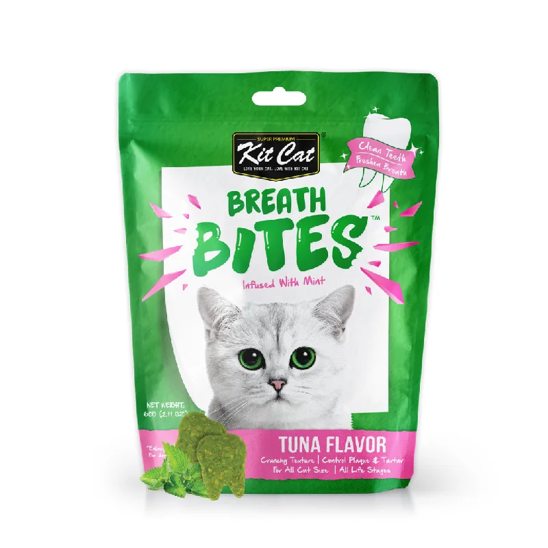    - High-protein cat food  Kit Cat Breath Bites Dental Cat Treats - Tuna (60g)