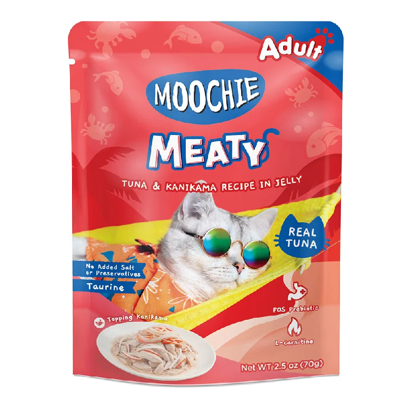 - Degradable pet feces bagMoochie Cat Meaty Tuna & Kanikama Recipe in Jelly 70g (EXPIRY FEB 2025)