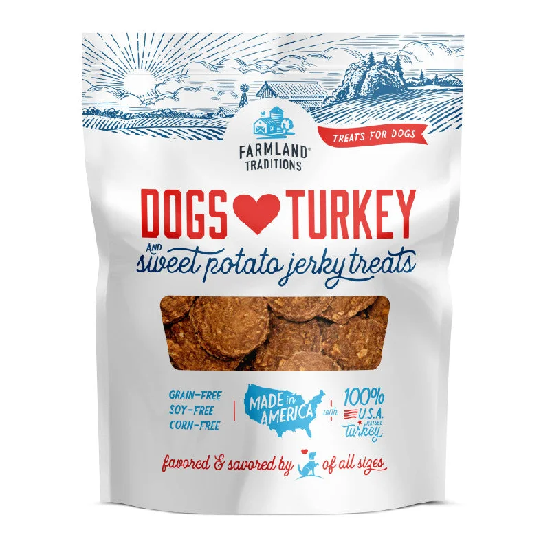 - Dog food recommendations for multi-dog householdsFarmland Traditions Dogs Love Turkey & Sweet Potato Dog Treats 6oz