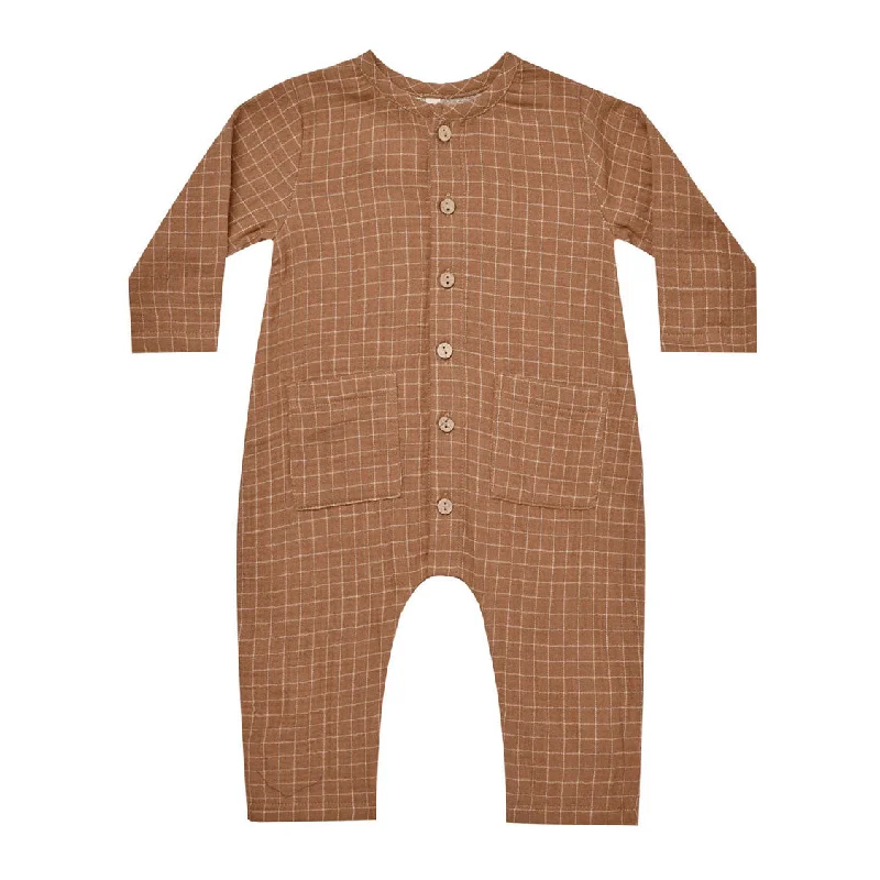 - Air box TSA certified check-inQuincy Mae Cinnamon Grid Pocketed Woven Jumpsuit