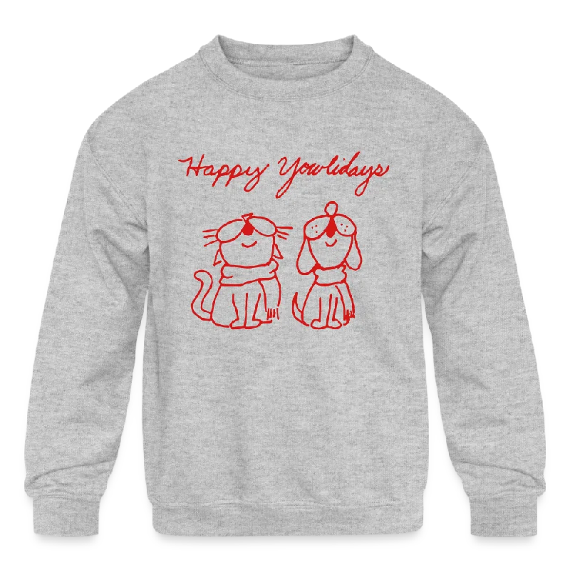 - Natural latex pet mattressHappy Yowlidays Kids' Crewneck Sweatshirt