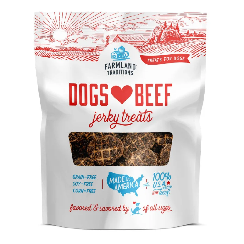 - Special food for senior dogsFarmland Traditions Dogs Love Beef Jerky Dog Treats/40 oz