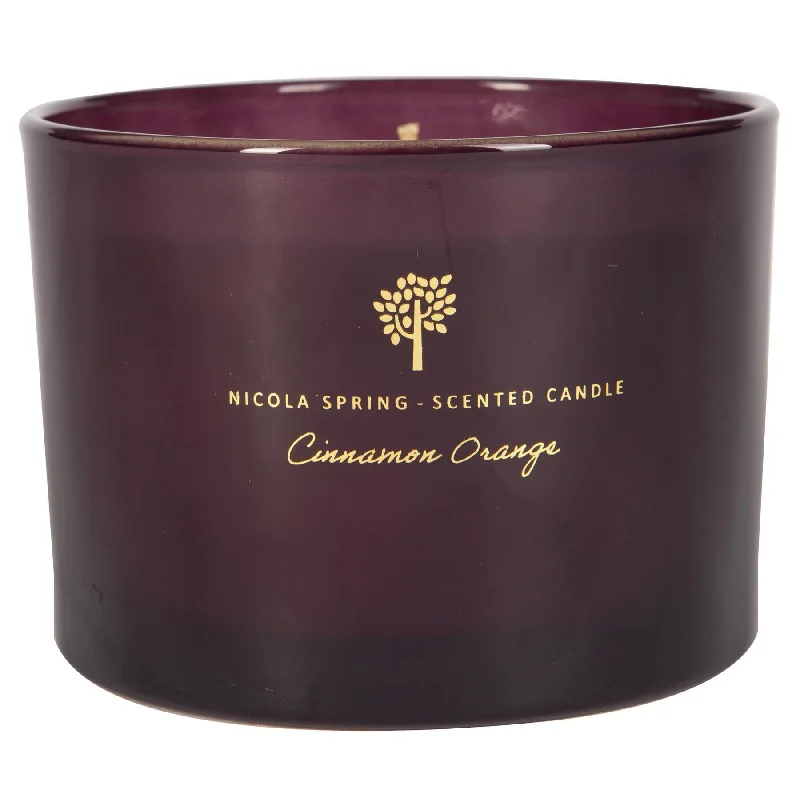 ---350g Double Wick Cinnamon Orange Soy Wax Scented Candle - By Nicola Spring