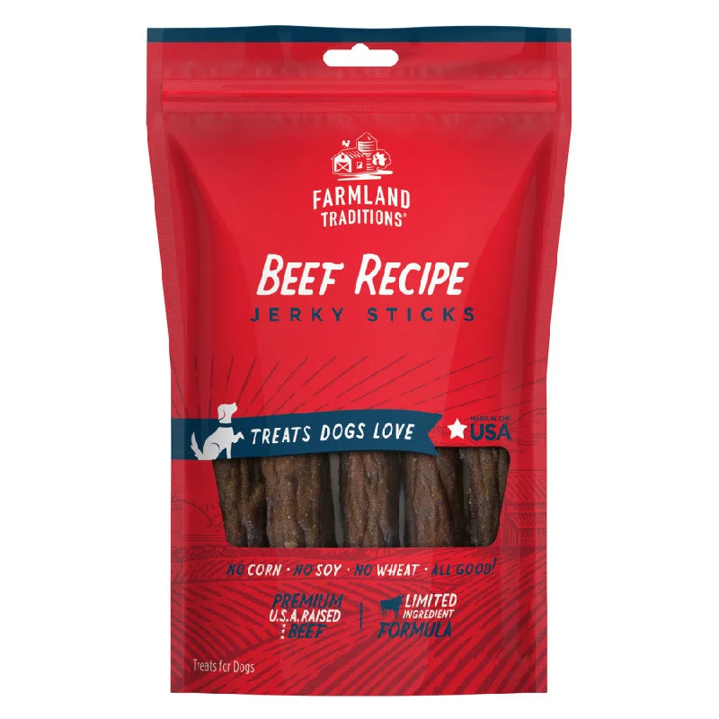 -Grain-free dog food recommendationFarmland Traditions Simple Snacks Beef Jerky Sticks Dog Treats/14 oz