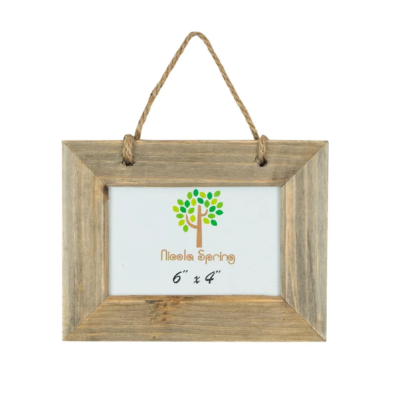 - Hamster silent running wheel to prevent chewing6" x 4" Natural Wooden Hanging Photo Frame - By Nicola Spring