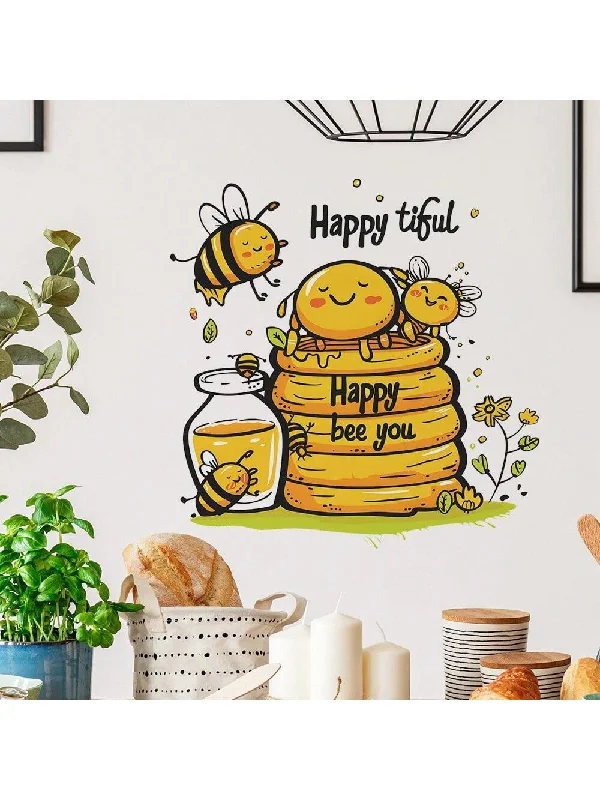 - Pet tear stain cleaning wipes1pc Cartoon Bee Honey Sticker, Self-Adhesive Wall Decals For Kitchen, Restaurant, Bedroom, Hallway Home Decor