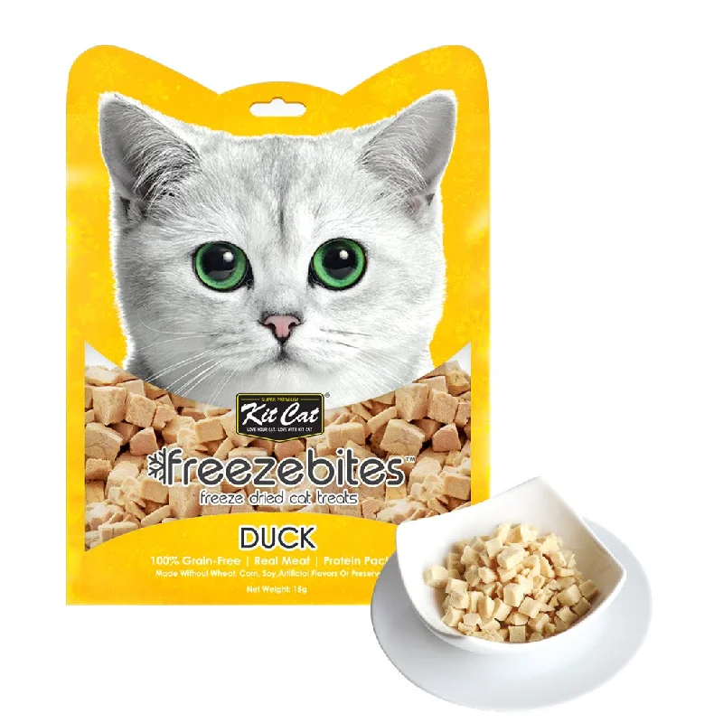    - Fish-based cat food  Kit Cat Freeze Bites Cat Treats - Duck (15g)