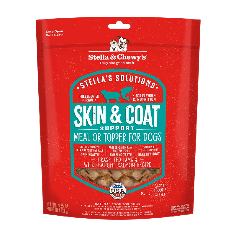 - Organic cotton dog bibsStella & Chewy's Dog Stella's Solutions Skin & Coat Support Grass-fed Lamb & Salmon 4.25oz