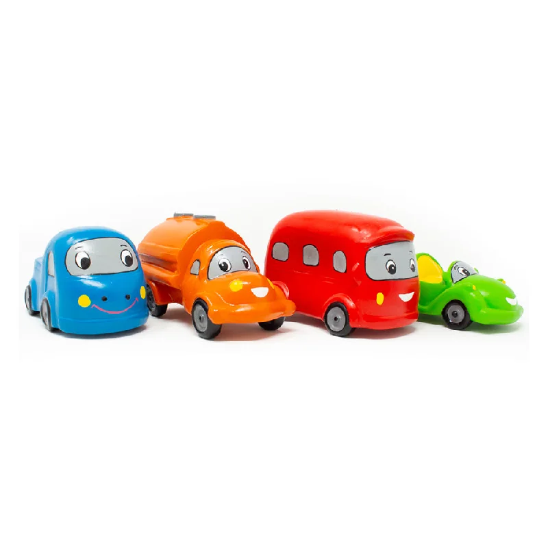 ---Green Rubber Toys Mini Vehicles Set