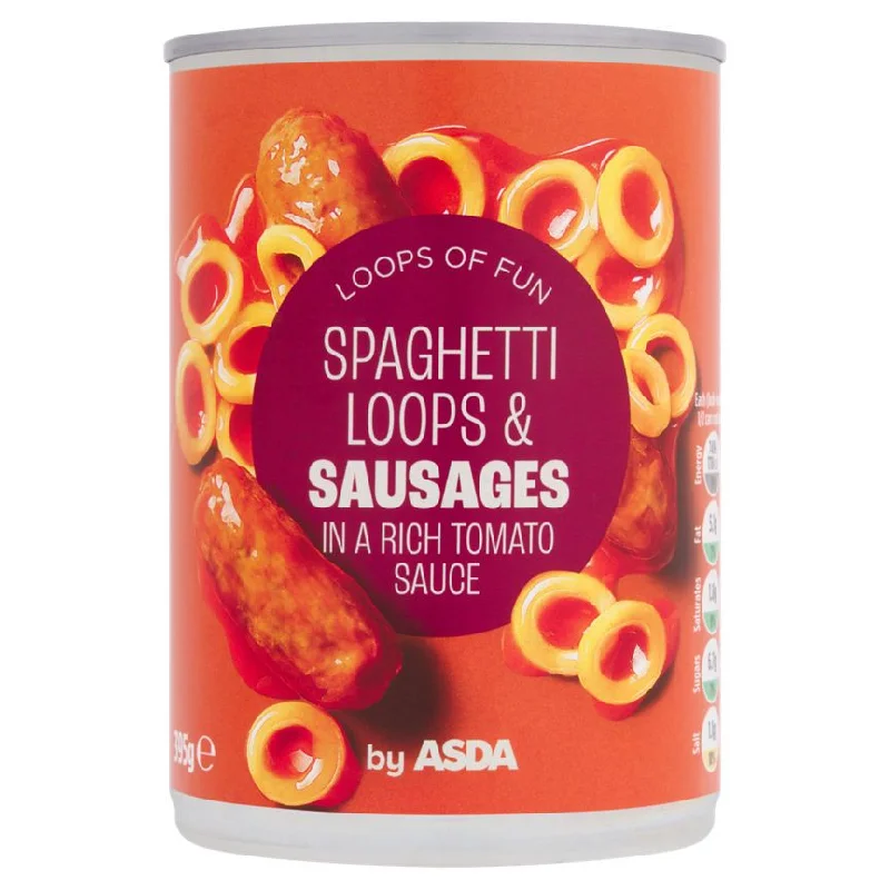 - Pet vitamin complex nutrition tabletsASDA Spaghetti Loops & Sausages in a Rich Tomato Sauce 395g