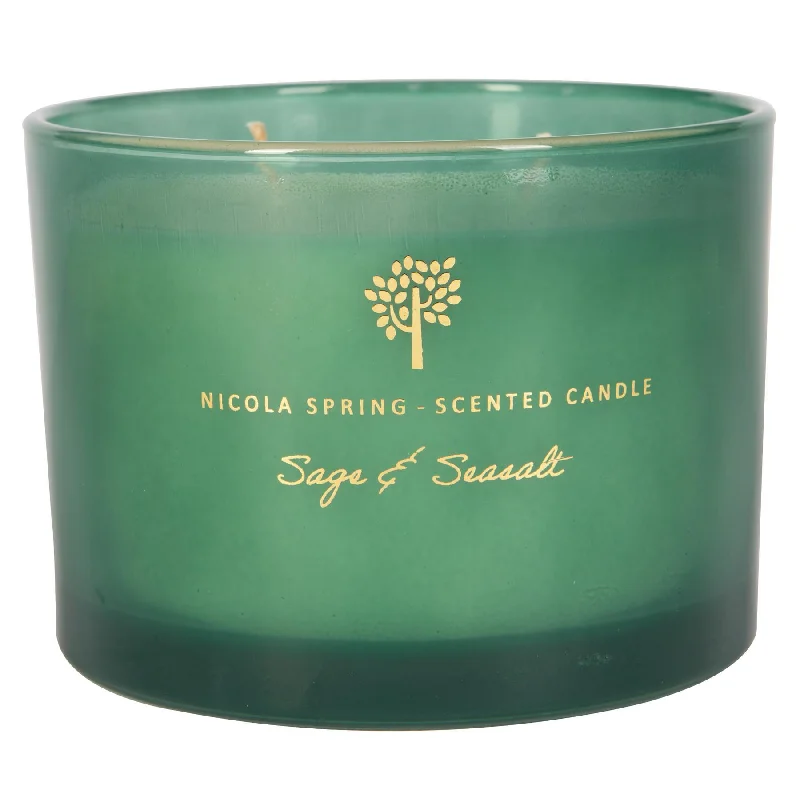 - Custom pet birthday cake350g Double Wick Sage & Seasalt Soy Wax Scented Candle - By Nicola Spring