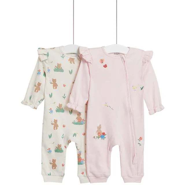 - Remote interactive pet feederM&S Teddy Bear Sleepsuits 0 Months-3 Years Peach