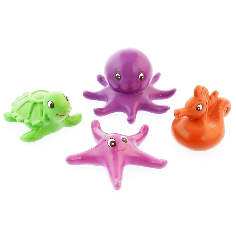 ---Green Rubber Toys Sea Friends Bath Toy Set