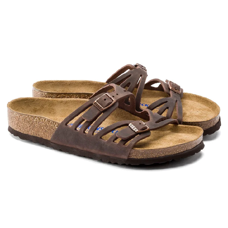 - Foldable and portable cat bagWomen's Granada Soft Footbed Oiled Leather Sandal