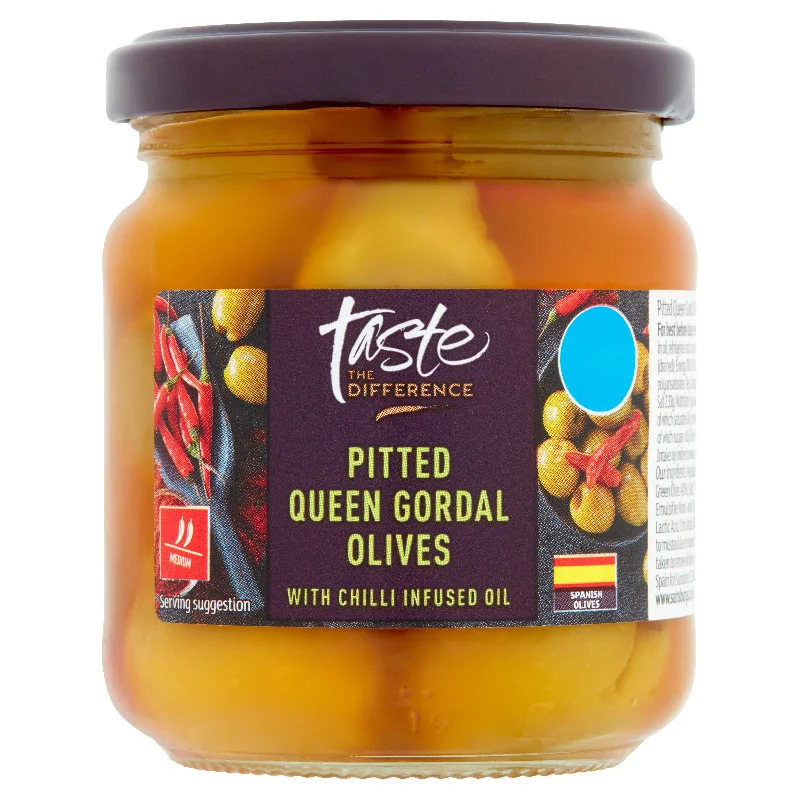 - Organic cotton dog bibsSainsbury's Pitted Queen Gordal Olives with Chilli Infused Oil, Taste the Difference 190g