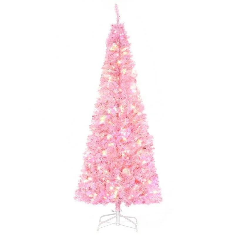  -Non-contact cat thermometer6 Foot Prelit Christmas Tree Artificial - Pink with LED Lights Warm White 618 Tips