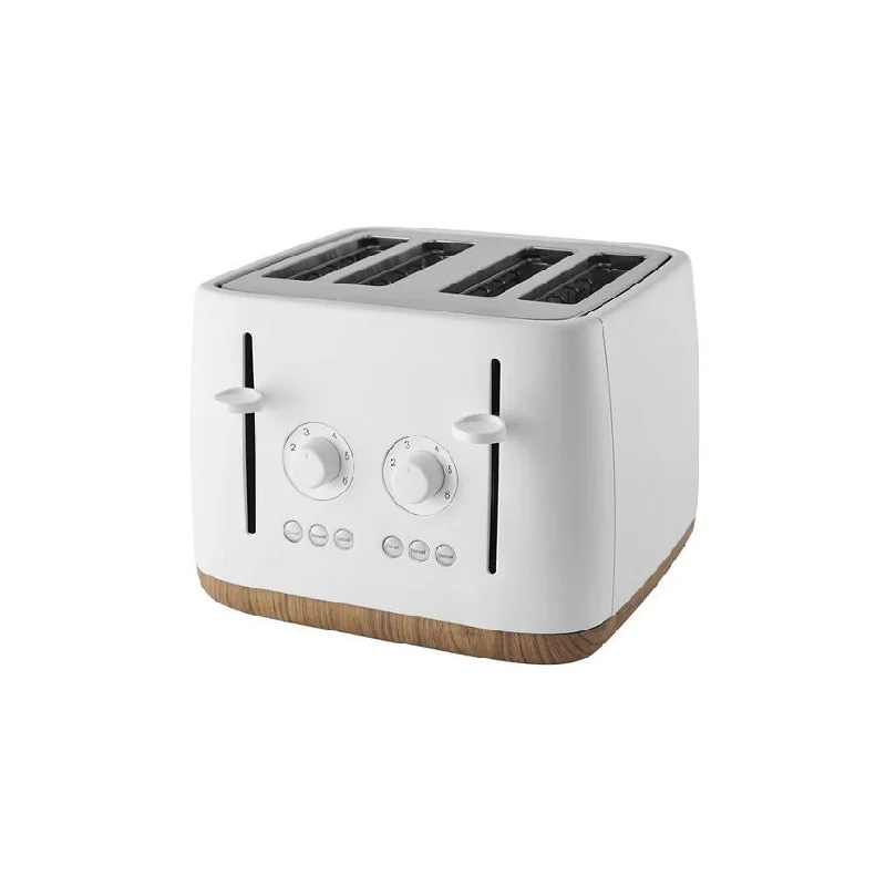  -Splash-proof food bowl AND Anti-choking slow food bowlGeorge Home Matte White Scandi 4-Slice Toaster