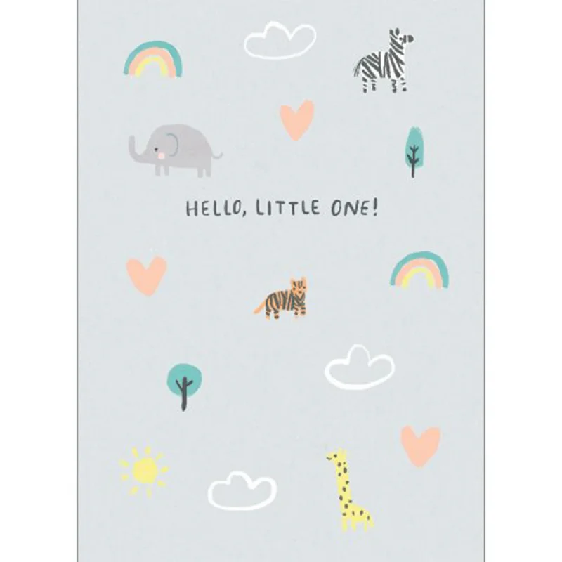 ---Sainsbury's New Baby Card Congratulations Rainbow Animals Greeting Card