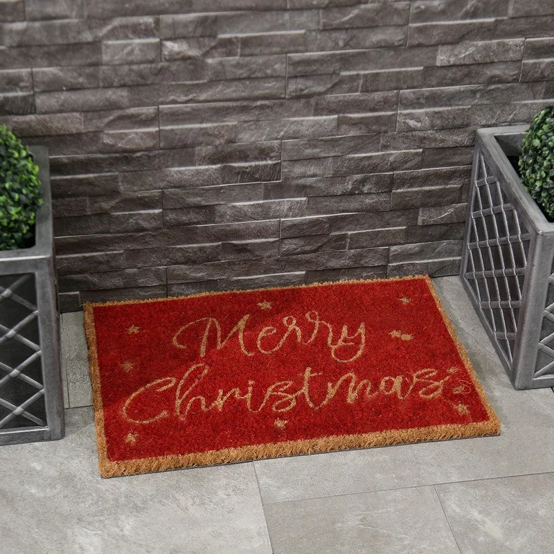 Pet ProductsDoormat Christmas Decoration Red with Merry Christmas Text - 60cm by Wensum