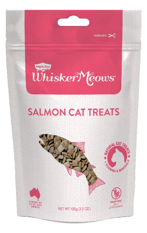    - Hairball control cat food  Whisker Meows Salmon Cat Treats