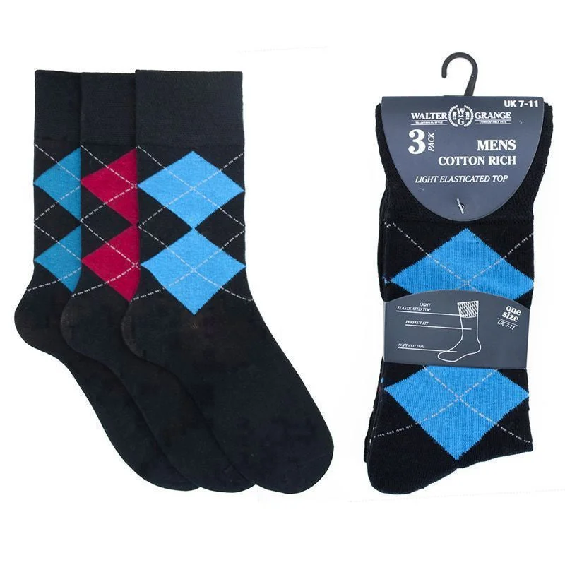 - Winter dog thick down jacket3 Pack Mens Argyle Soft Top Socks