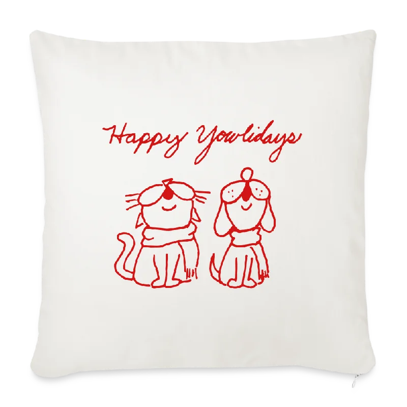 - Pet stroller can be taken on the planeHappy Yowlidays Throw Pillow Cover 18” x 18”