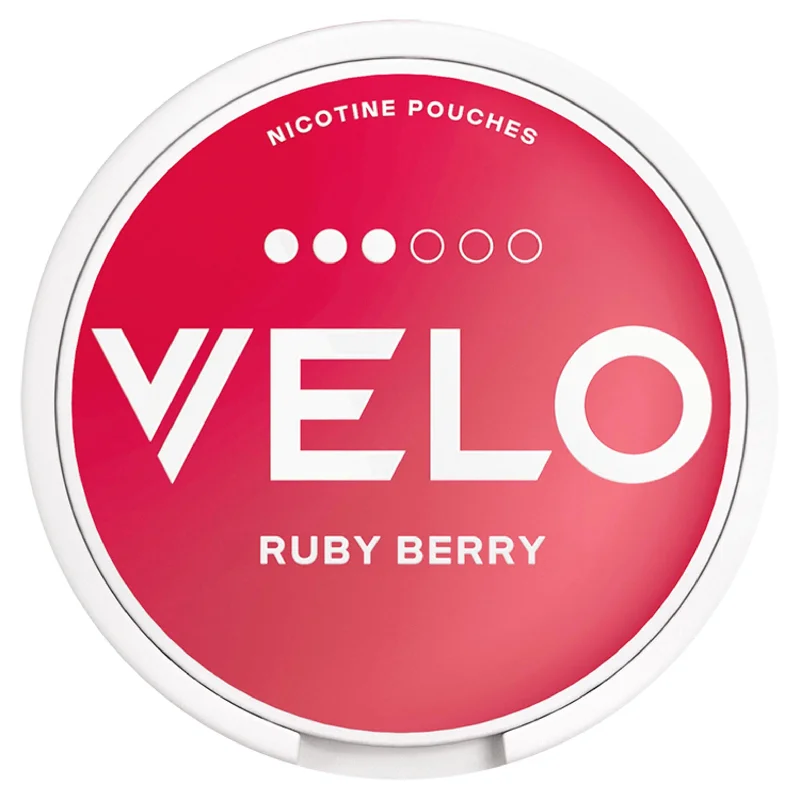 ---Velo Medium Nicotine Pouches Ruby Berry 6mg